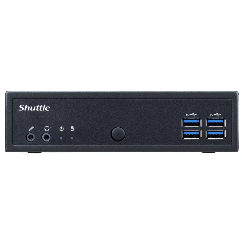 Shuttle XPC slim Barebone DL30N, Intel N100, 1x DDR5, 2x LAN (2x 2,5Gbit), 2xCOM, 1xHDMI, 1xDP, 1xVGA, be ventiliatoriaus, 24/7 nuolatiniam darbui