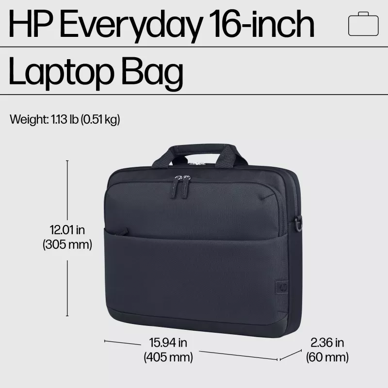 HP Everyday 16 colių nešiojamojo kompiuterio krepšys, messenger tipo, 40,6 cm (16 colių), petnešėlė, 510 g