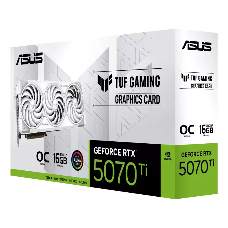ASUS TUF Gaming TUF-RTX5070TI-O16G-WHITE-GAMING NVIDIA GeForce RTX 5070 Ti 16 GB GDDR7 vaizdo plokštė