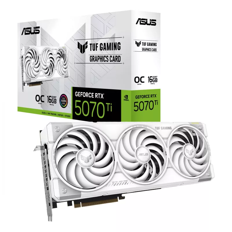 ASUS TUF Gaming TUF-RTX5070TI-O16G-WHITE-GAMING NVIDIA GeForce RTX 5070 Ti 16 GB GDDR7 vaizdo plokštė