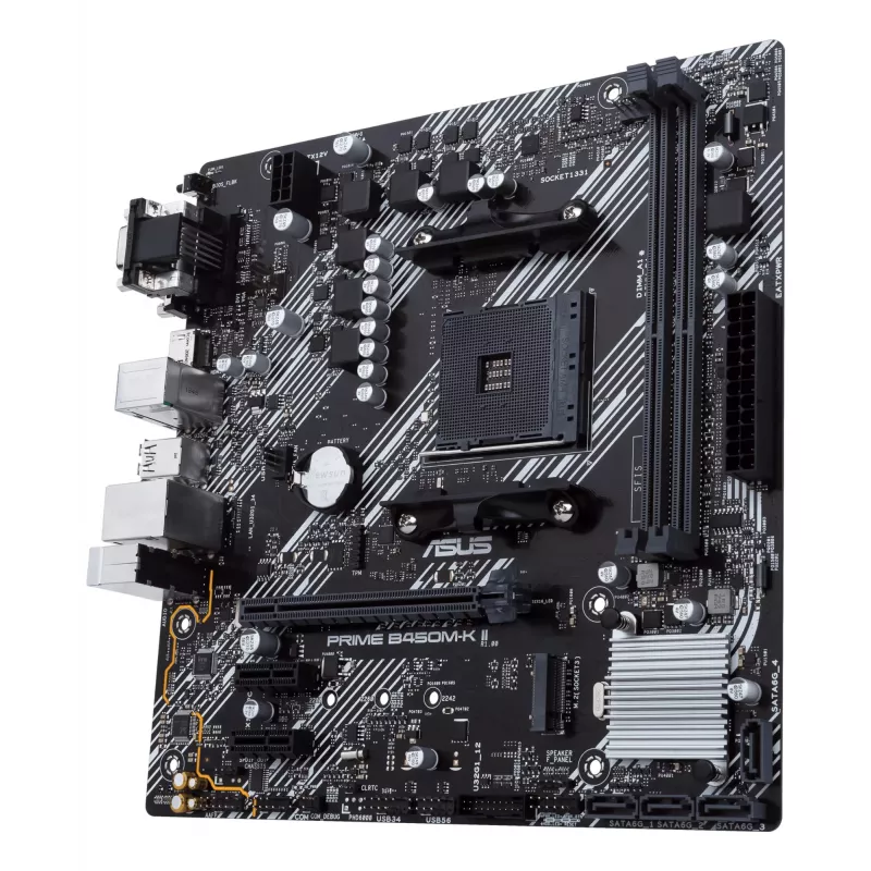 ASUS Prime B450M-K II pagrindinė plokštė AMD B450 Socket AM4 micro ATX