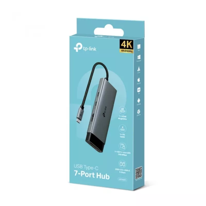 TP-Link UH7020C USB 3.2 Gen 1 Type-C 7-in-1 belaidis stotelė