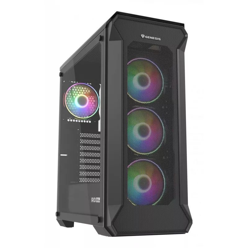 GENESIS Irid 505 ARGB Midi Tower Juodas, Peršviečiamas