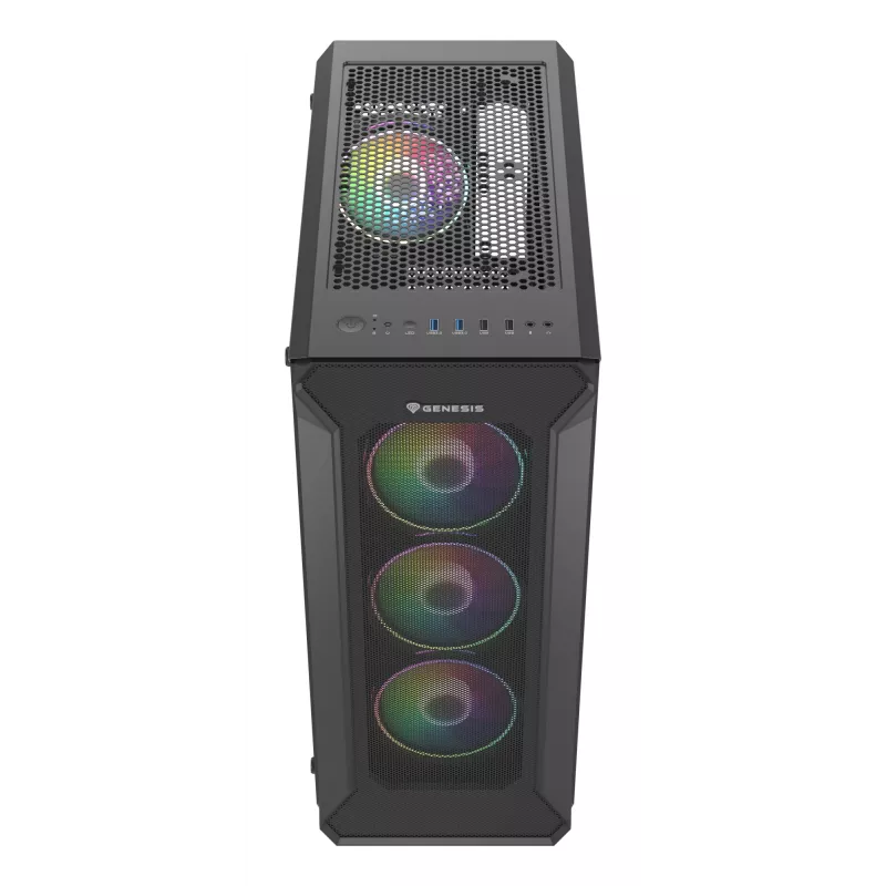 GENESIS Irid 505 ARGB Midi Tower Juodas, Peršviečiamas