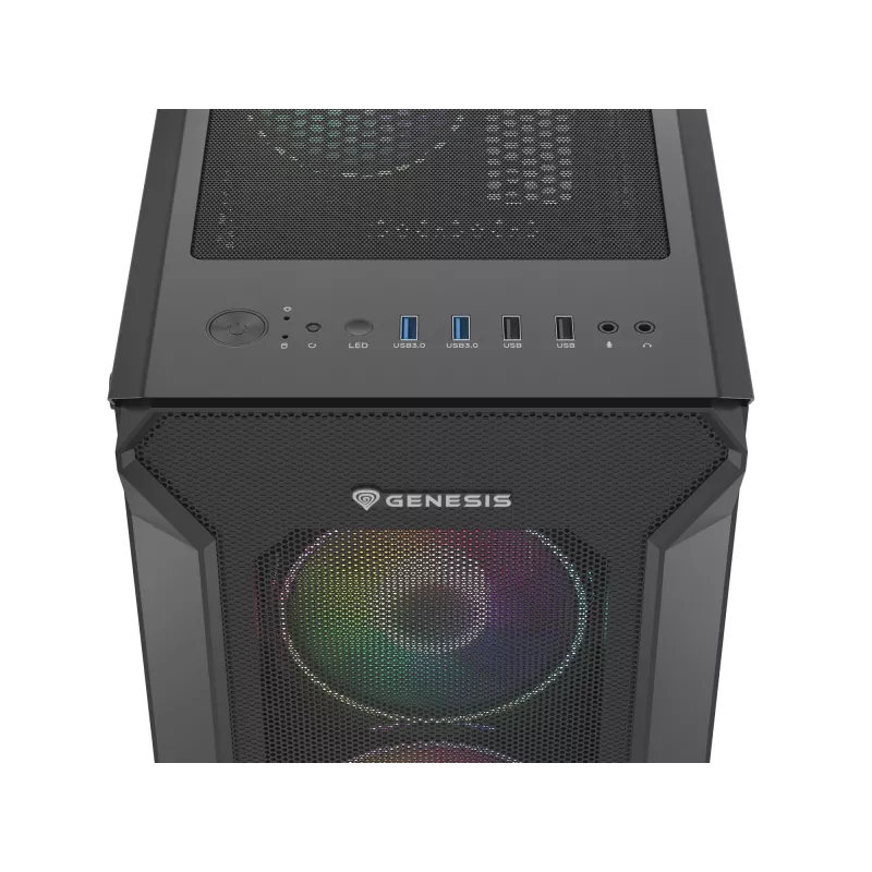 GENESIS Irid 505 ARGB Midi Tower Juodas, Peršviečiamas