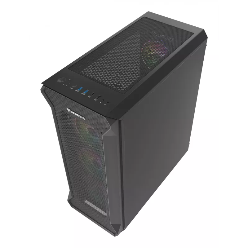 GENESIS Irid 505 ARGB Midi Tower Juodas, Peršviečiamas