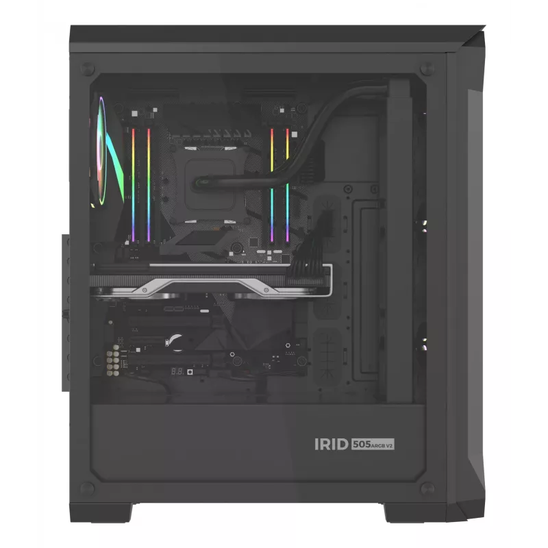 GENESIS Irid 505 ARGB Midi Tower Juodas, Peršviečiamas