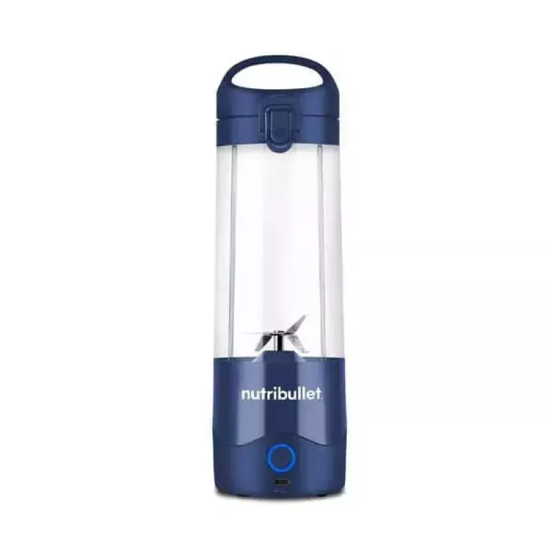 Sportinis blenderis NUTRIBULLET Portable 0,475 L, akumuliatorinis, nerūdijančio plieno peiliai, Tritan dubuo, tamsiai mėlynas
