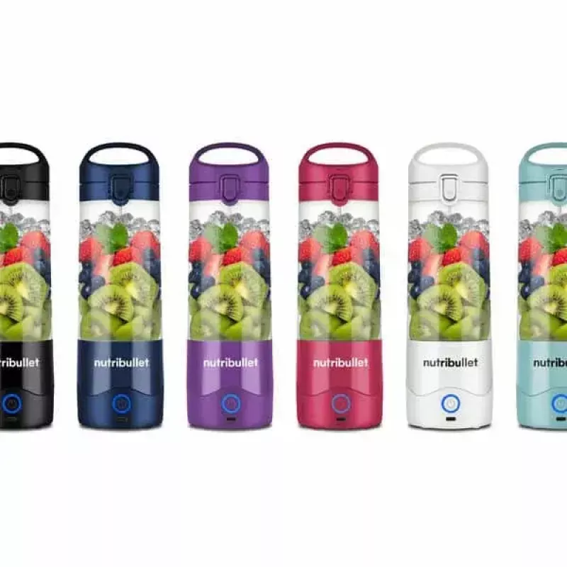 Sportinis blenderis NUTRIBULLET Portable 0,475 L, akumuliatorinis, nerūdijančio plieno peiliai, Tritan dubuo, tamsiai mėlynas