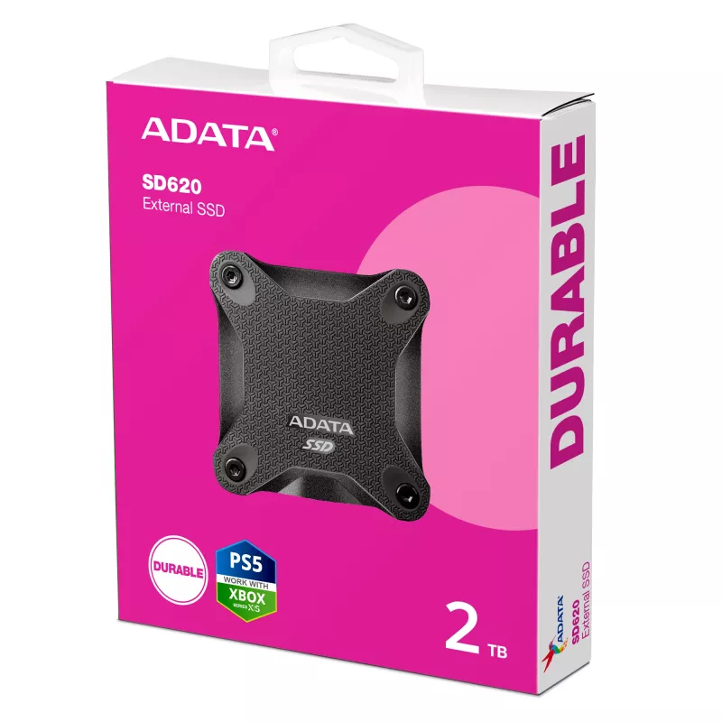ADATA SD620 2 TB išorinis SSD, Micro-USB B, 3.2 Gen 2, juodas