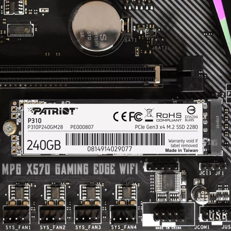 Patriot Memory P310 SSD 240GB (PCI-E 3.0 x4, NVMe 1.3, M.2 2280)