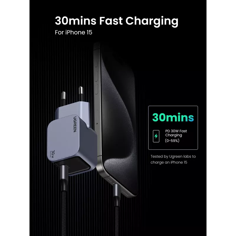 Ugreen 35006 mobiliojo įrenginio įkroviklis Universalus Pilkas AC Vidaus