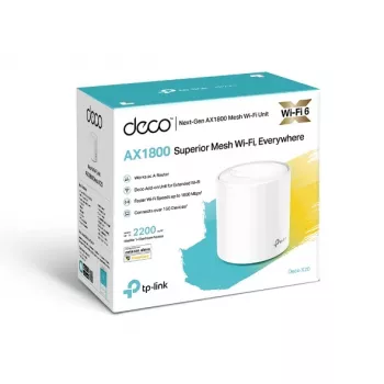 TP-Link Deco X20 AX1800 belaidžio tinklo maršrutizatorius, Wi-Fi 6, balta spalva