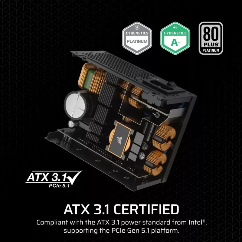 CORSAIR SF750 maitinimo blokas, visiškai modulinis, 80 PLUS Platinum, SFX, 750 W