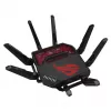 ASUS ROG Rapture GT-BE19000 belaidis maršrutizatorius, trijų juostų (2,4 GHz / 5 GHz / 6 GHz), Multi-Gigabit Ethernet, juodas/raudonas