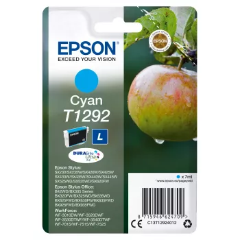 Epson kasetė Cyan T1292 DURABrite Ultra rašalas, mėlyna, 7 ml, 1 vnt., 474 puslapiai