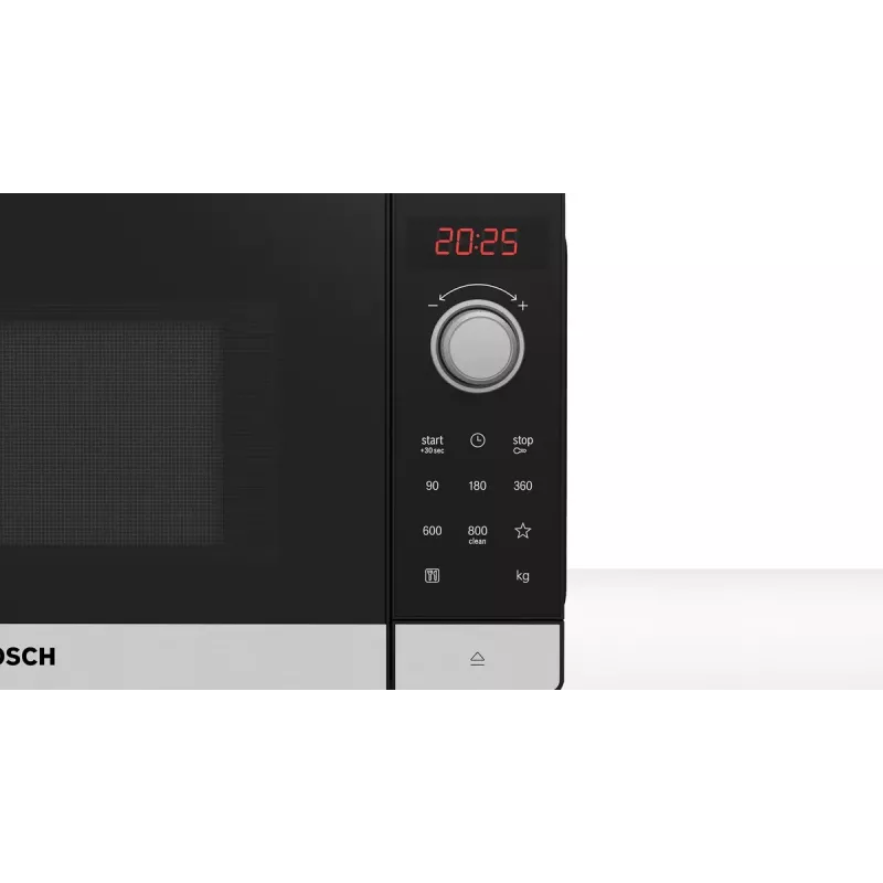 Bosch Serie 2 FFL023MS2 mikrobangų krosnelė Juoda, Nerūdijantis plienas, 20 L, 800 W