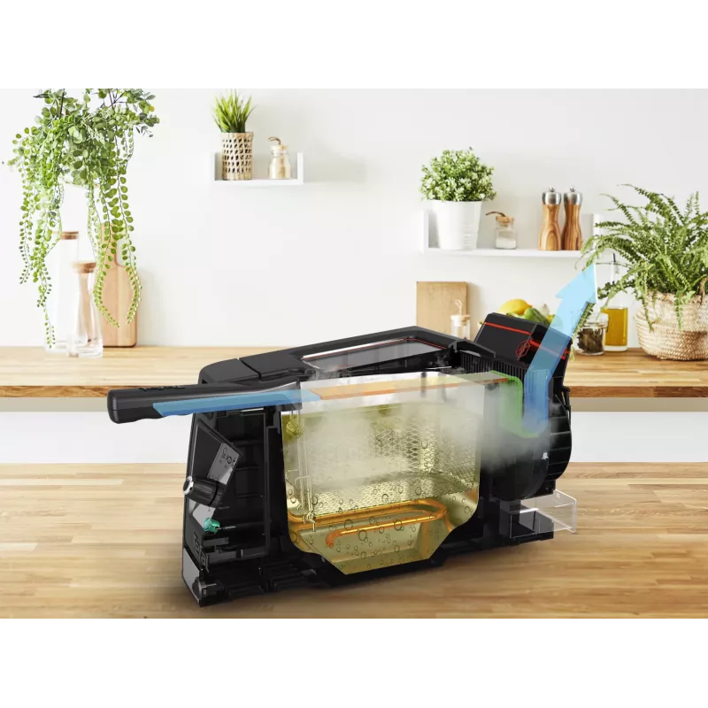 Tefal Clear Duo FR600D vienkartinė gruzdintuvė 0,65 l 2000 W juoda, nerūdijantis plienas