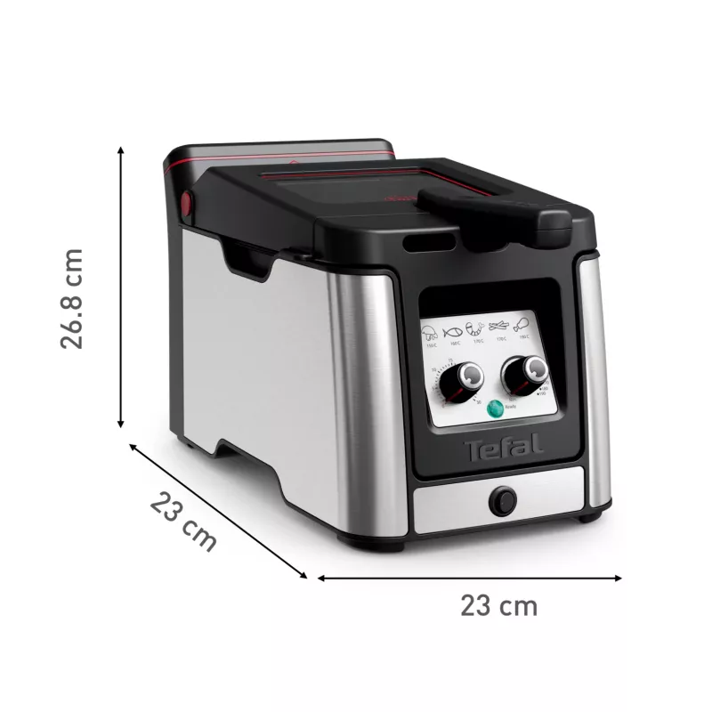 Tefal Clear Duo FR600D vienkartinė gruzdintuvė 0,65 l 2000 W juoda, nerūdijantis plienas