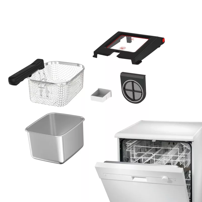 Tefal Clear Duo FR600D vienkartinė gruzdintuvė 0,65 l 2000 W juoda, nerūdijantis plienas