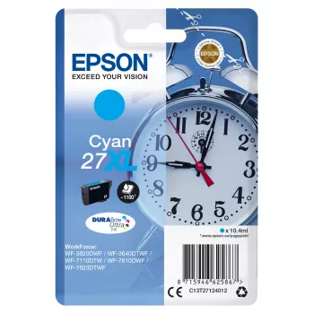 Epson kasetė Cyan 27XL DURABrite Ultra rašalas, didelės talpos, 10,4 ml, 1100 puslapių