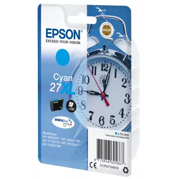 Epson kasetė Cyan 27XL DURABrite Ultra rašalas, didelės talpos, 10,4 ml, 1100 puslapių