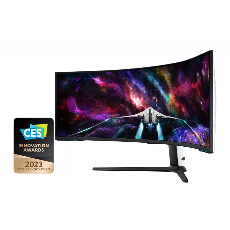 Samsung G95NC kompiuterio monitorius 144,8 cm (57 colių) 7680 x 2160 pikselių Dual UHD LED juodas, baltas