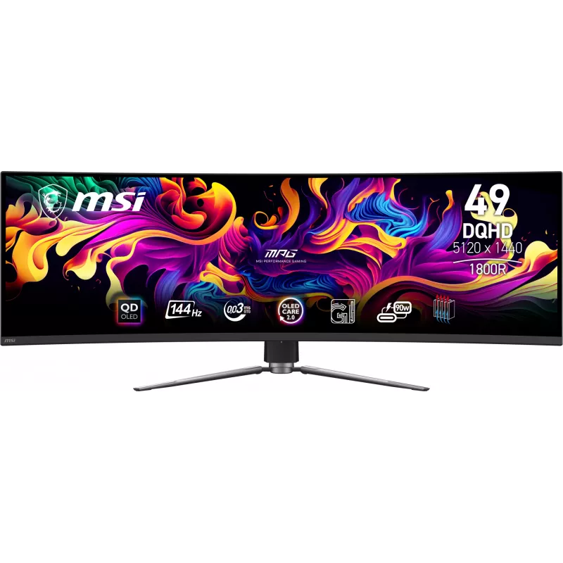 MSI MPG 491CQP QD-OLED monitorius 124.5 cm (49 colių) 5120 x 1440 pikselių DQHD juodas
