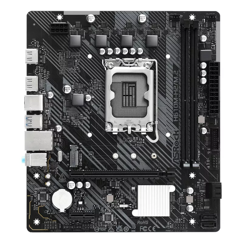 ASRock pagrindinė plokštė H610M-H2/M.2 LGA1700 Intel H610 2x DDR4 2x HDMI 2.1 TMDS suderinama mATX