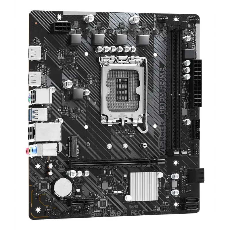 ASRock pagrindinė plokštė H610M-H2/M.2 LGA1700 Intel H610 2x DDR4 2x HDMI 2.1 TMDS suderinama mATX