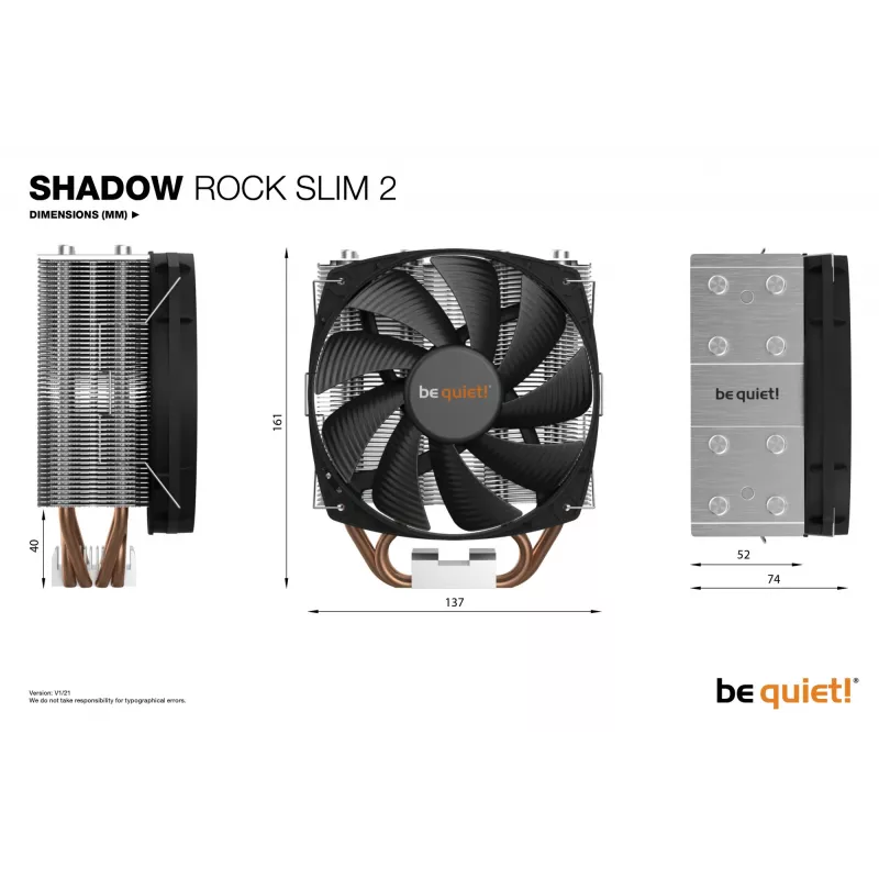 be quiet Shadow Rock Slim 2 CPU aušintuvas