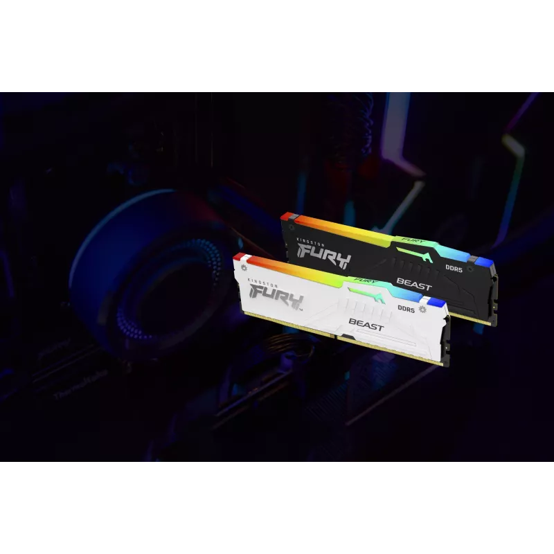 Kingston FURY Beast 32GB (2x16GB) DDR5 6000MHz CL36 atminties rinkinys su RGB apšvietimu