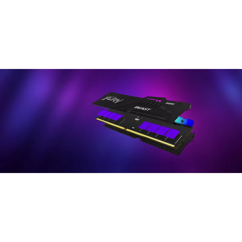 Kingston FURY Beast 32GB (2x16GB) DDR5 6000MHz CL36 atminties rinkinys su RGB apšvietimu