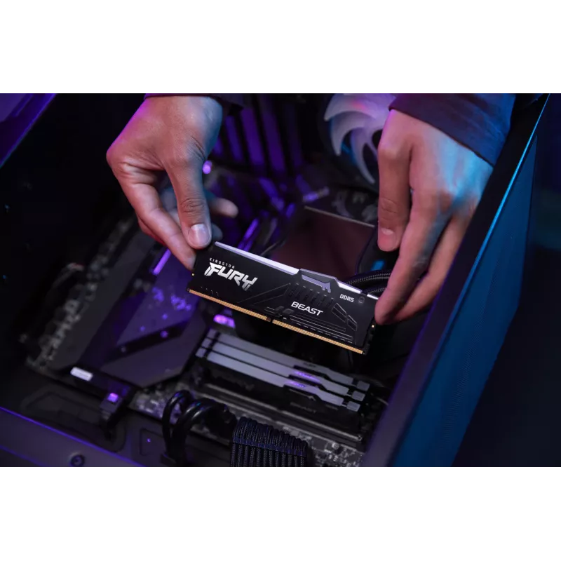 Kingston FURY Beast 32GB (2x16GB) DDR5 6000MHz CL36 atminties rinkinys su RGB apšvietimu