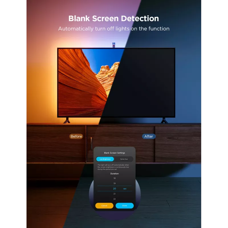 Govee TV Backlight 3 Lite apšvietimas televizoriui