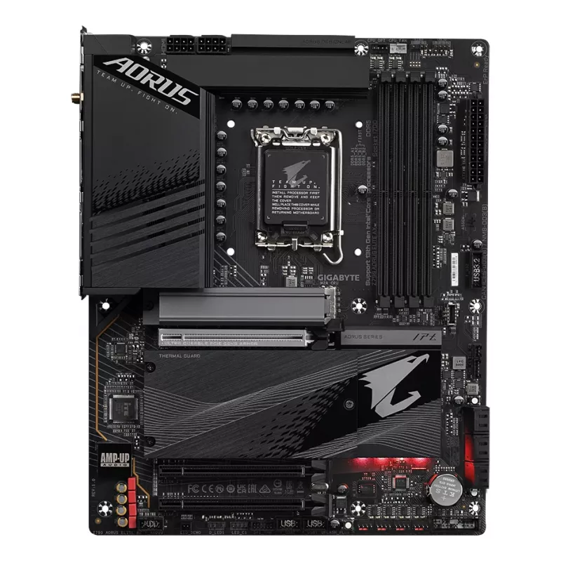 GIGABYTE Z790 AORUS ELITE AX pagrindinė plokštė – palaiko Intel Core 14 kartos procesorius, 16*+2+1 fazių skaitmeninis VRM, iki 7600 MHz DDR5 (OC), 4xPCIe 4.0 M.2, Wi-Fi 6E, 2,5 GbE LAN, USB 3.2 Gen 2x2