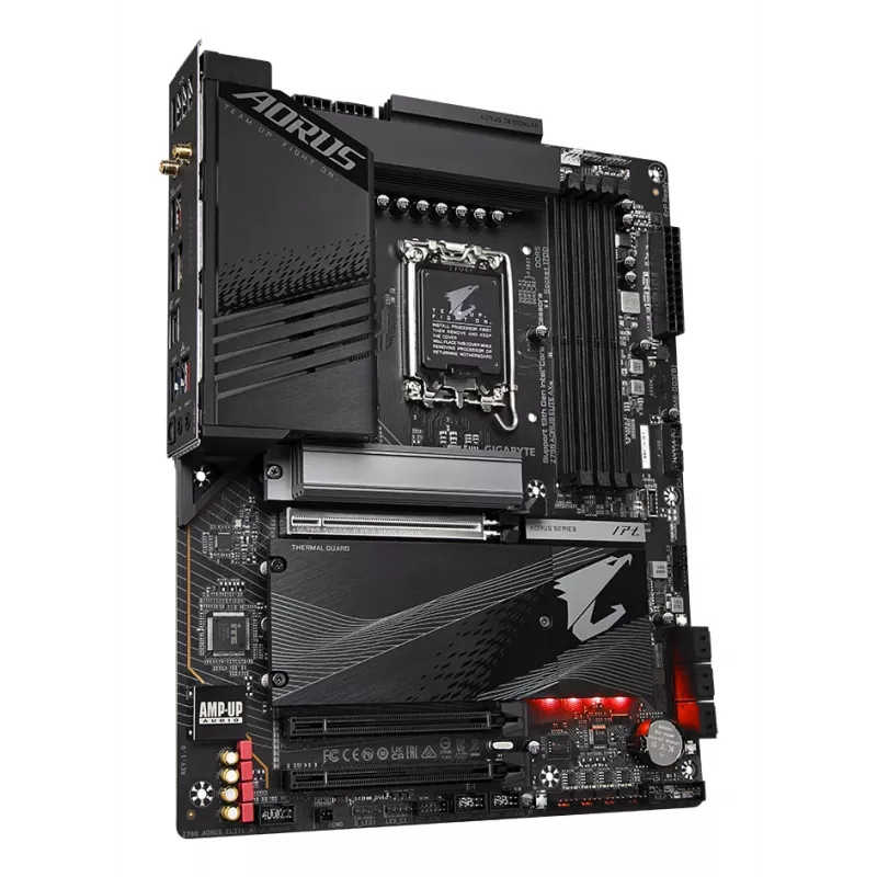 GIGABYTE Z790 AORUS ELITE AX pagrindinė plokštė – palaiko Intel Core 14 kartos procesorius, 16*+2+1 fazių skaitmeninis VRM, iki 7600 MHz DDR5 (OC), 4xPCIe 4.0 M.2, Wi-Fi 6E, 2,5 GbE LAN, USB 3.2 Gen 2x2