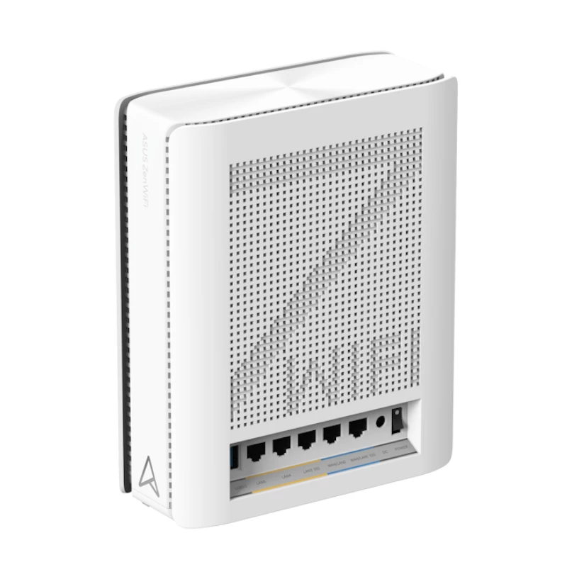 ASUS ZenWiFi BQ16 BE25000 keturių juostų (2.4 GHz / 5 GHz-1 / 5 GHz-2 / 6 GHz) Wi-Fi 7 (802.11be) maršrutizatorius, baltas, 5 vidinės antenos