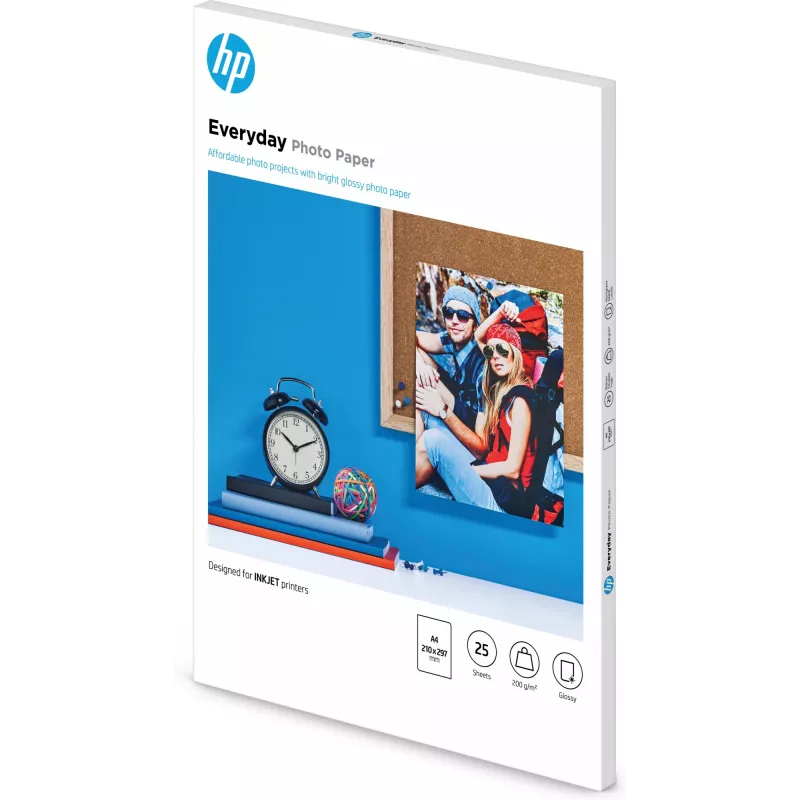 HP Kasdienis foto popierius, blizgus, 200 g/m², A4 (210 x 297 mm), 25 lapų
