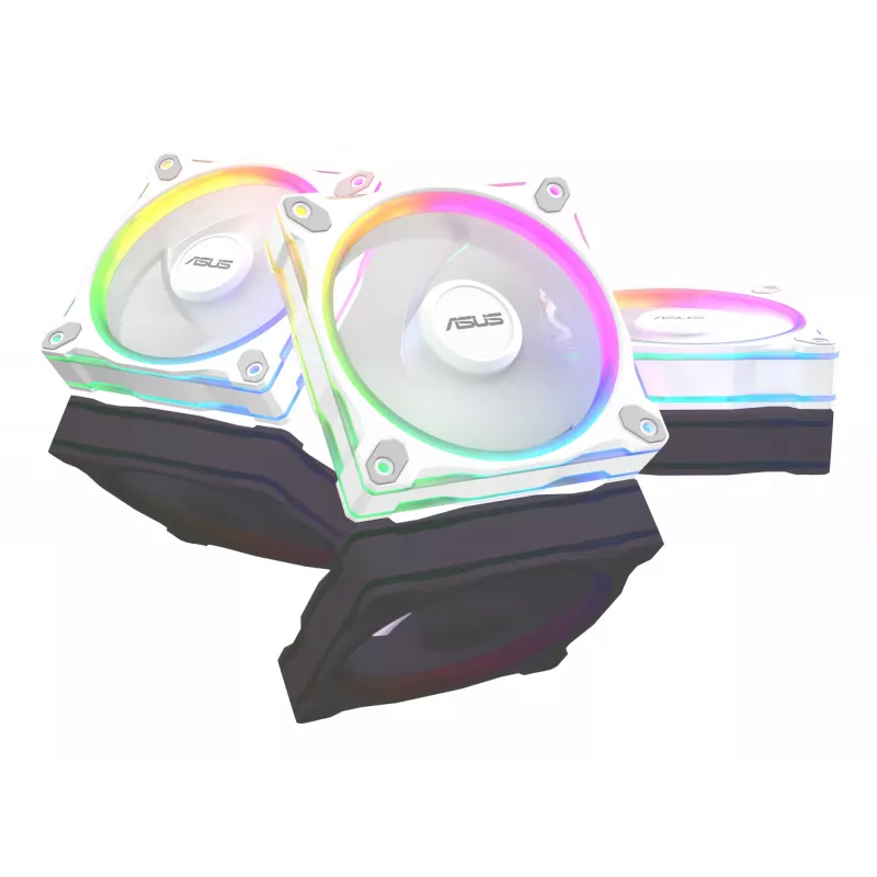 Korpuso ventiliatorius ASUS Prime MR120 120 mm 1600 RPM Baltas (3 vnt., LED, 58 CFM, 23 dB)
