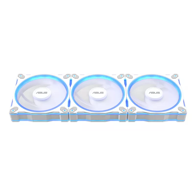 Korpuso ventiliatorius ASUS Prime MR120 120 mm 1600 RPM Baltas (3 vnt., LED, 58 CFM, 23 dB)