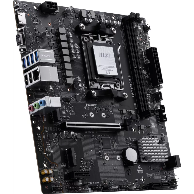 MSI PRO B840M-B pagrindinė plokštė AMD B840 Socket AM5 micro ATX