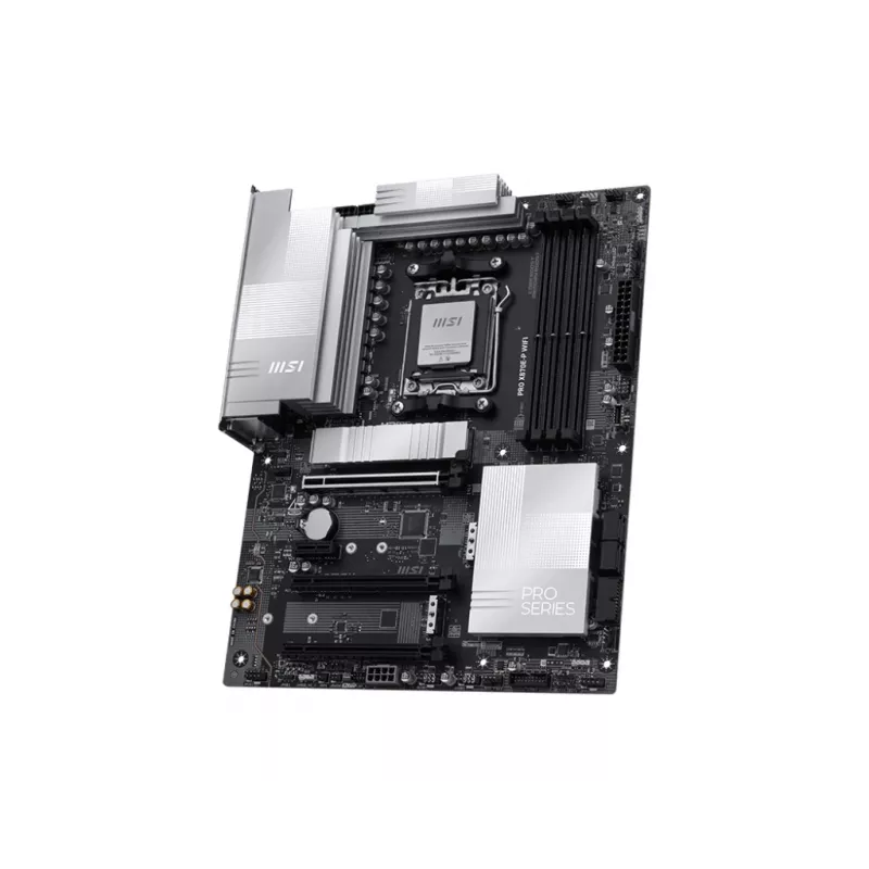 Motininė plokštė MSI PRO X870E-P WIFI ATX — AMD X870E, lizdas AM5, DDR5, 4 DIMM, Wi‑Fi 7, 3× M.2, HDMI 2.1