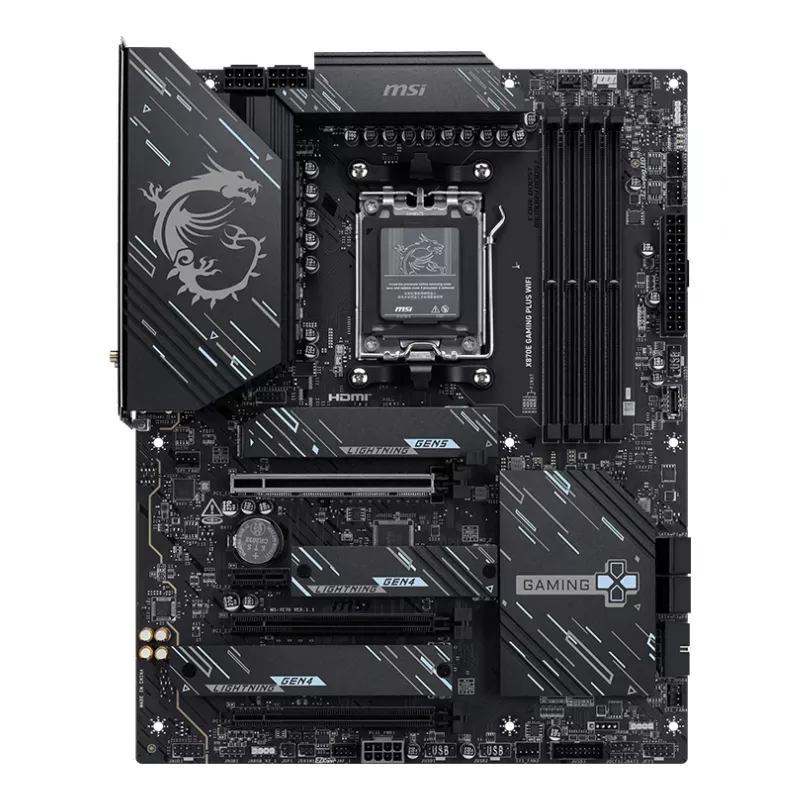 MSI X870E GAMING PLUS WIFI pagrindinė plokštė AMD X870E lizdas AM5 ATX