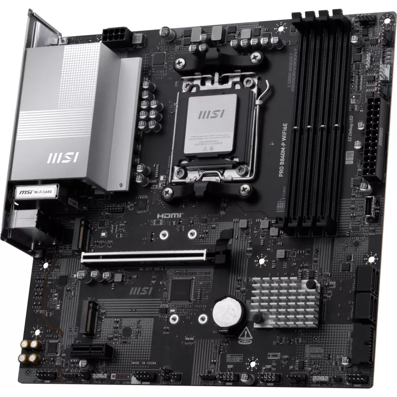 MSI PRO B840M-P WIFI6E pagrindinė plokštė AMD B840 lizdas AM5 micro ATX
