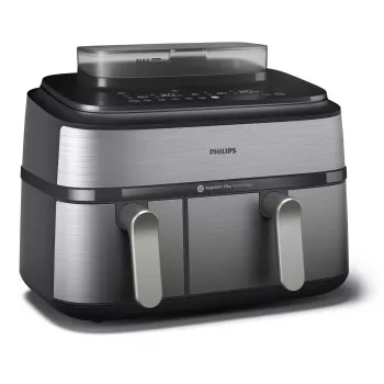 Philips 5000 serijos NA555/00 gruzdintuvė Dviguba 9 L Atskira 2750 W Karšto oro gruzdintuvė Sidabrinė