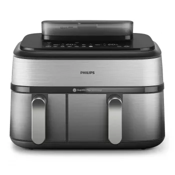 Philips 5000 serijos NA555/00 gruzdintuvė Dviguba 9 L Atskira 2750 W Karšto oro gruzdintuvė Sidabrinė