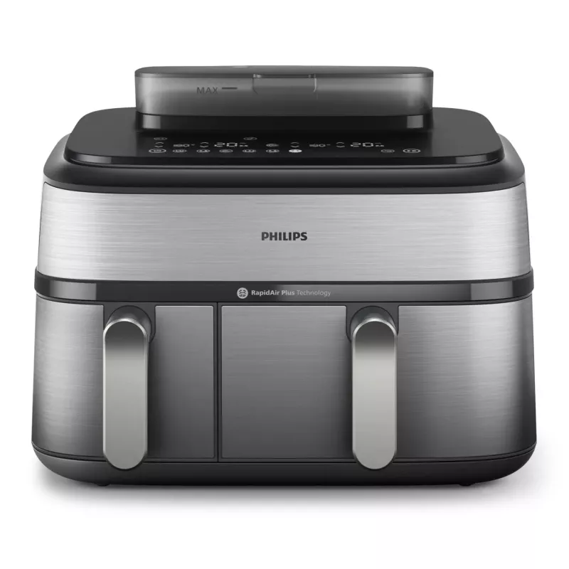 Philips 5000 serijos NA555/00 gruzdintuvė Dviguba 9 L Atskira 2750 W Karšto oro gruzdintuvė Sidabrinė