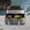 Philips 5000 serijos NA555/00 gruzdintuvė Dviguba 9 L Atskira 2750 W Karšto oro gruzdintuvė Sidabrinė