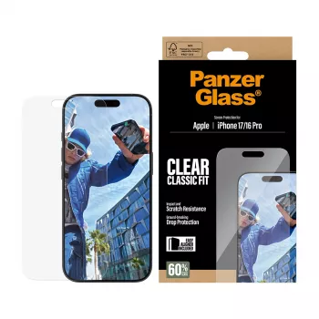 PanzerGlass ® Screen Protector iPhone 17 | iPhone 16 Pro | Classic Fit su EasyAligner